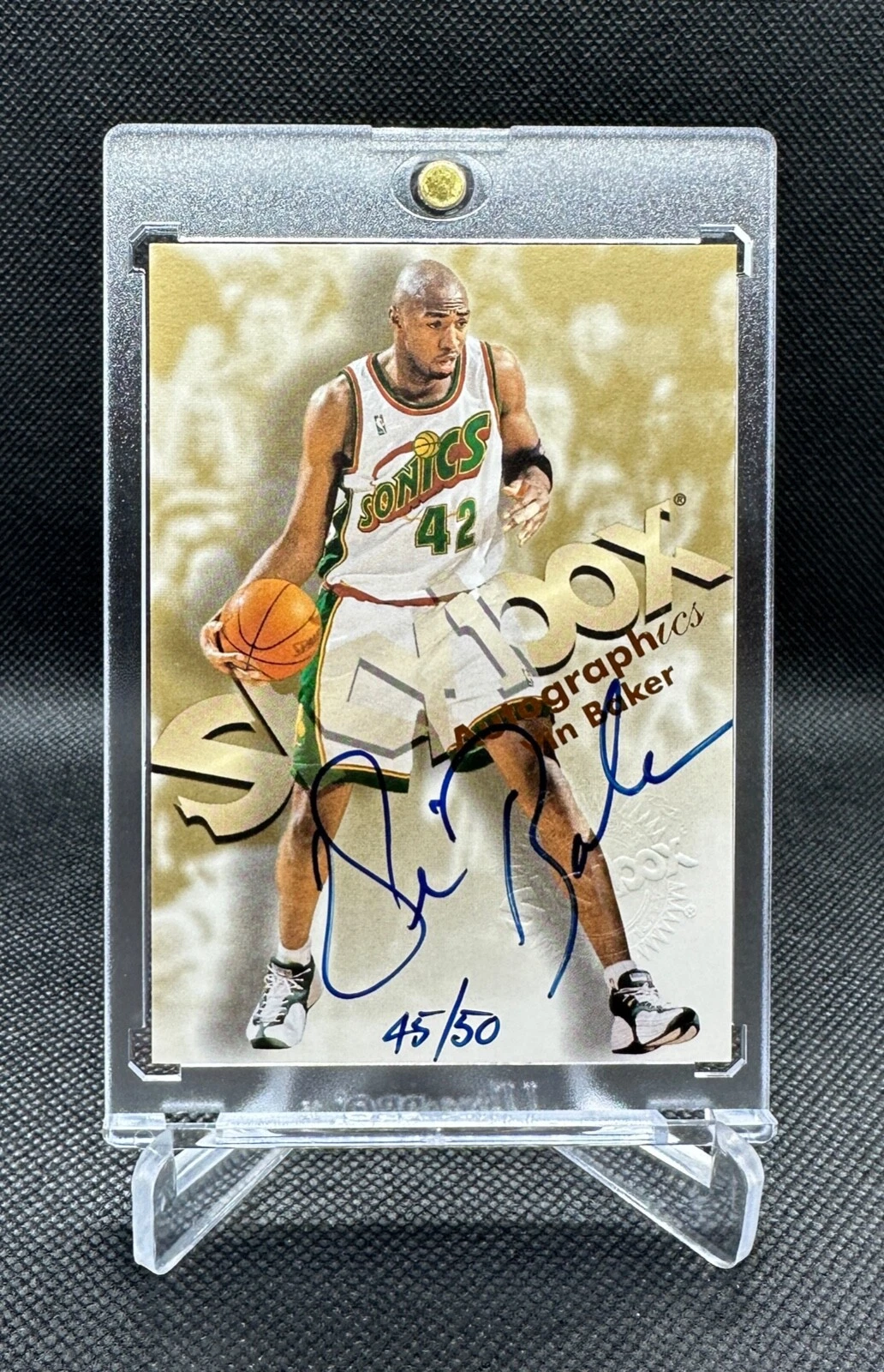 1998-99 Skybox Premium VIN BAKER Autographics BLUE AUTO Signature RARE #45/50