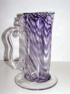 Early Huge William Bernstein 1975 Signed Studio Art Glass Mug Stein Vase Handle - Picture 1 of 4