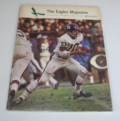 1966 Football New York Giants Philadelphia Eagles Magazine Guide Roster Program - Image 1 of 2