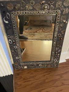 Moroccan Style Wall Mirror Inlaid Stones Resin Leaves Ornate Decorative ~18x24” - Picture 1 of 16