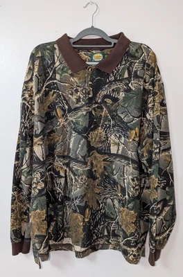 Cabelas Long Sleeve 3D Seclusion Camo Polo Size XXXL - Image 1 of 4