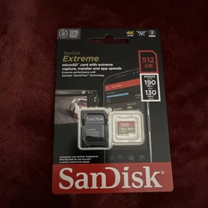 Carte mémoire SanDisk 512 Go Extreme microSDXC UHS-I SDSQXAV-512G-GN6MA neuve scellée - Photo 1 sur 2