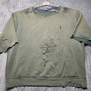 Vintage Y2K Polo Ralph Lauren Distressed Crewneck Sweatshirt Herren XL Grün - Bild 1 von 14
