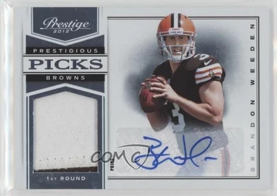 2012 Playoff Prestige /99 Brandon Weeden #8 RPA Rookie Patch Auto RC - Image 1 of 2