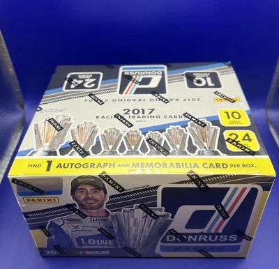 2017 Panini Donruss NASCAR Racing Factory Sealed 24 Pack Retail Box 1 Auto 1 Mem - Image 1 of 2