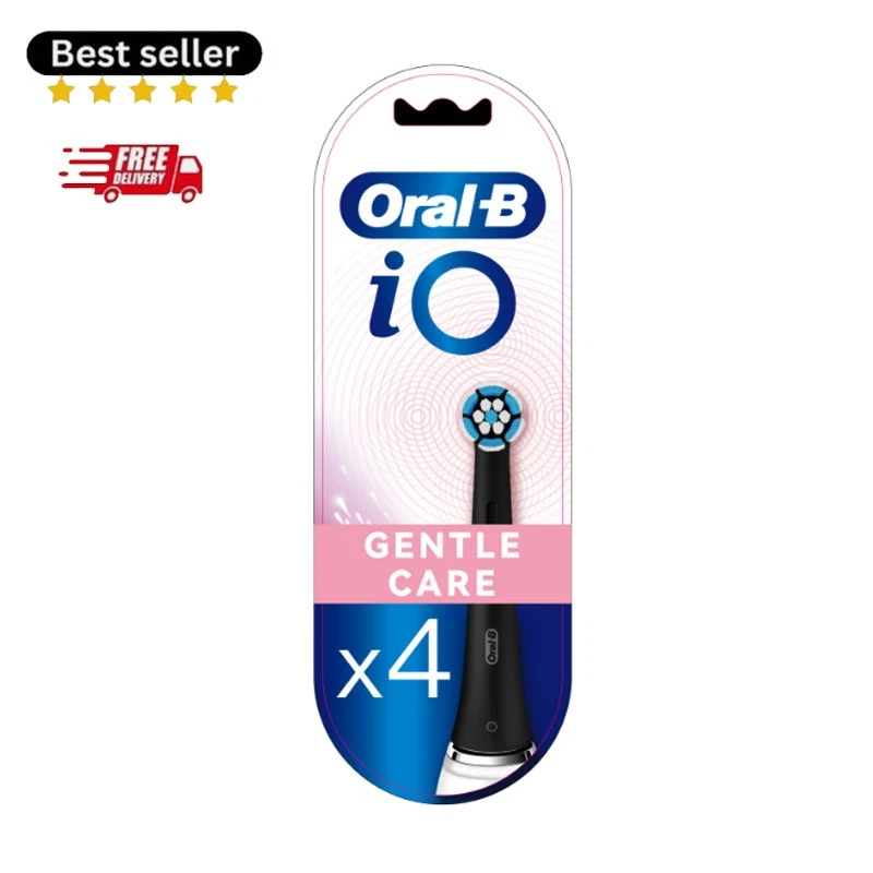 4 Pack Genuine Oral-B iO GENTLE CARE Replacement Brush Heads Black Brand New