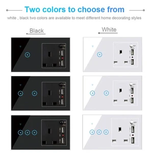 For Alexa Google Home WiFi Smart Wall Socket USB Plug Outlet Touch Switch - Picture 1 of 16