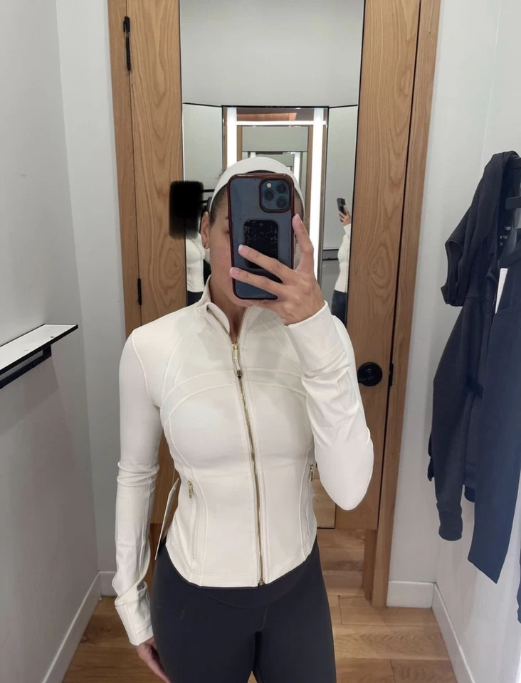 Chaqueta Lululemon Define Talla 6 Mujer Marfil/Dorado Cremallera Nueva Con Etiquetas Foto 1 de 3