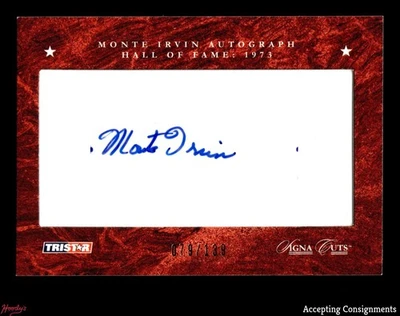 TRISTAR Signa Cuts 2008 Salón de la Fama autógrafo Monte Irvin 79/139 automático Foto 1 de 2