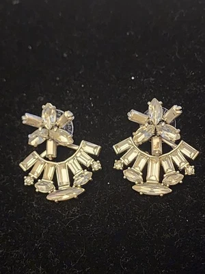 Pendientes perforados intercambiables articulados de diamantes de imitación transparentes Stella & Dot  Foto 1 de 4