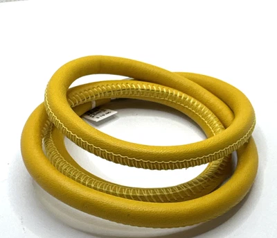 Brazalete de cuero Brighton Woodstock amarillo mostaza triple dijes/cuentas 24 pulgadas nuevo con etiquetas Foto 1 de 4