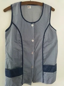 Ladies Overall NEW size SW dark blue check pattern Pinny sleeveless check style - Picture 1 of 4