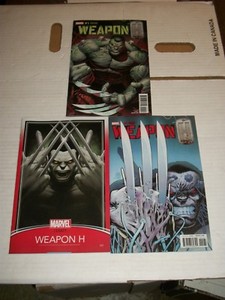 Marvel WEAPON H #1 Trading Card, Keown, and Kubert Variant Set NM/M