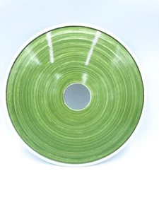 Piatto in ferro bicolore bianco e verde 36 cm per lampade e lampadari vintage - Foto 1 di 2