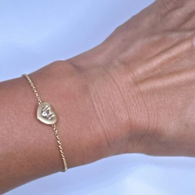 Chopard Happy Diamond icon 18k yellow gold diamond bracelet heart floating chain - Image 1 of 4