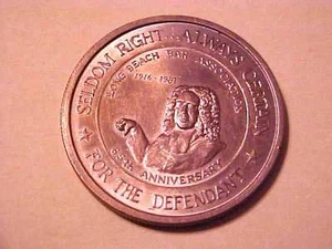 1981 Long Beach Bar Association Medal -- Bronze - Picture 1 of 2