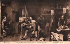 VINTAGE POSTCARD PAINTERS IN A STUDIO ART BY DAVID RYCKAERT LOUVRE PARIS 1910