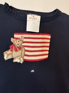 lili gaufrette Kids Boys Sweater Size 10 Blue Color With Teddy Bear Design  - Picture 1 of 11