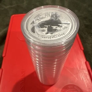 2018 Australia 1oz 999 Silver Year of the Dog Lunar SEALED Full Roll X20 - Picture 1 of 6