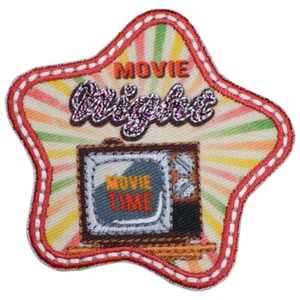 Movie Night Applique Patch - Movie Time, Cinema, Film, Theater 2.25" (Iron on) - Picture 1 of 1
