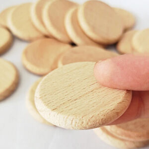 10x Unfinished Wooden Round Circle Discs Blank Embellishments DIY Art Crafts