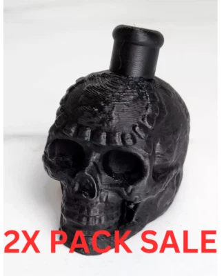 2x Aztec Death Whistle Skull – Onyx Black 3D Printed PLA+ – Loud Screaming Sound - image 1 of 4