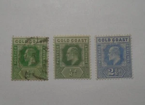 STAMPMART : GOLD COAST GHANA KING EDWARD VII 3v FINE USED STAMPS - Picture 1 of 2