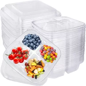 30 Pcs Bento Snack Containers,4 Compartment Meal Prep Lunch Containers with Lids - Picture 1 of 7