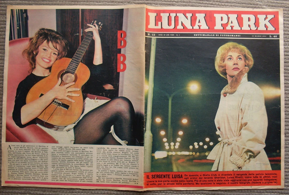 LUNA PARK 13/1961 LUISA RIVELLI GIALLO CLUB BRIGITTE BARDOT NAZZARI FOTOROMANZI - Immagine 1 di 1