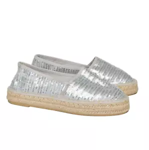 Tamaris Espadrilles 37 silber Damen Sneaker Mokassins . - Bild 1 von 4