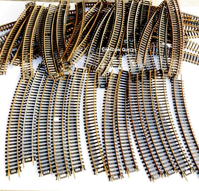 12 Pcs HO Scale Train Curve Brass Track Vintage Atlas Tyco Bachmann Track Mix - Image 1 of 4