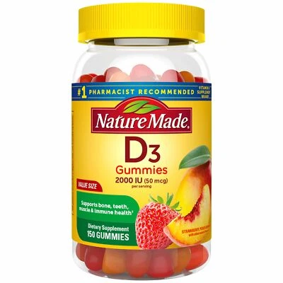 Nature Made Vitamin D3- 150 Gummies- Vitamin D 2000 IU (50 mcg)- Vitamin D Gummi - Image 1 of 4