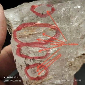 343g Natural Crystal Quartz Multiple Moving Water Bubbles Mineral Specimen D0016 - Picture 1 of 18