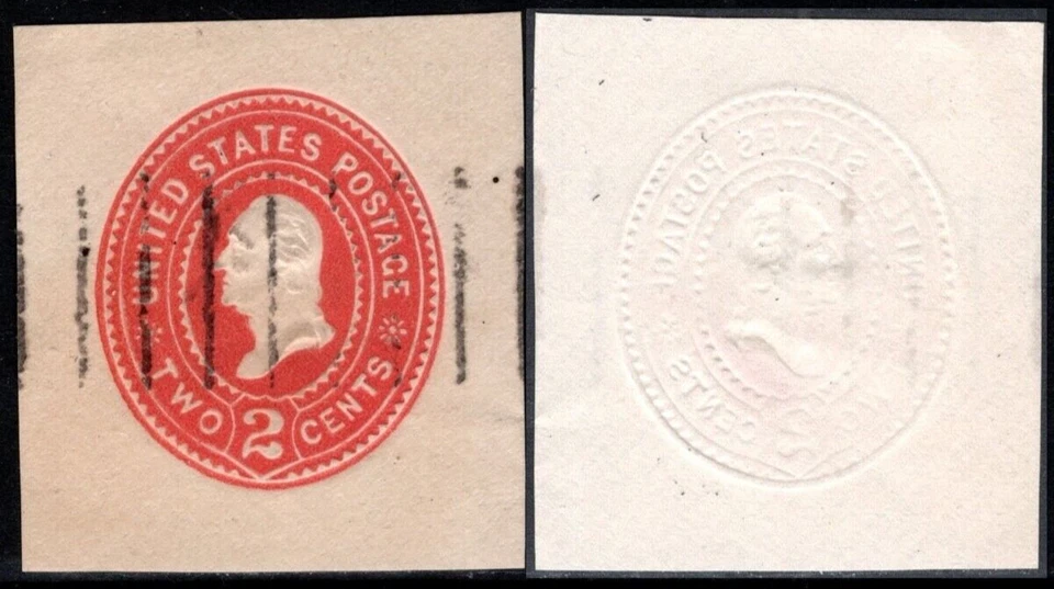 US Stamps U369 2c Cut Square Used [F63] - Image 1 of 1