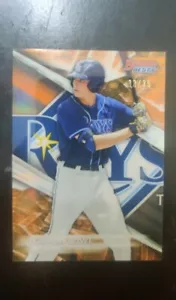 2016 BOWMAN BEST ORANGE REFRACTOR 33/35 JOSH JOSHUA LOWE RAYS RC 1ST CARD - Picture 1 of 2