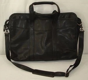 Borsa per laptop business in vinile Heritage Industries nera 1 tasca con cerniera 2 aperta - Foto 1 di 3
