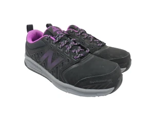 New Balance Women's 412 Alloy-Toe Casual Work Shoes Black/Purple Size 6.5M - Picture 1 of 8