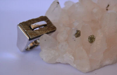 Anello Argento 925 Pietra Effetto Legno Idea Regalo Donna - Immagine 1 di 3