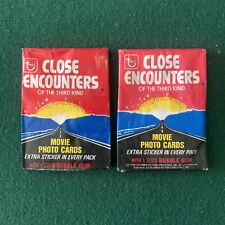 (2) 1978 Topps CLOSE ENCOUNTERS Movie Trading Cards Wax Gum Packs - Lot