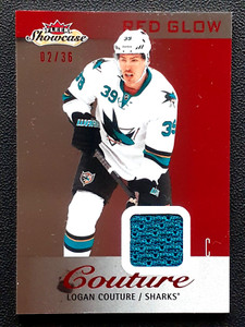LOGAN COUTURE JERSEY 2013-14 FLEER SHOWCASE RED GLOW 13-14 NO 80 #02/36    14140