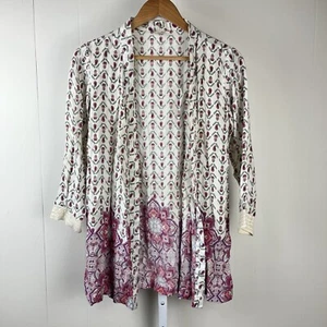 Japna Lounge Floral Cardigan Kimono Layering Top Boho Rayon Womens Small - Picture 1 of 7