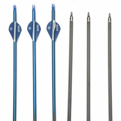 12PCS 30''Carbon Archery Arrows Blue Spine 340  Arrow For Compound Bow Shooting - Image 1 of 4