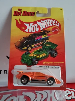 Hot Wheels 2011 The Hot Ones Lamborghini Countach naranja - ruedas cromadas HO Foto 1 de 4