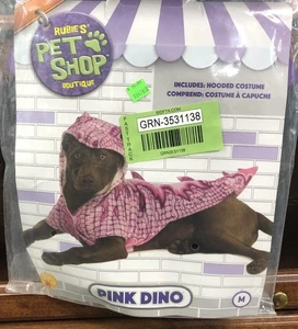 Rosa Dino Halloween Hundekostüm Rubies Pet Shop Medium Dinosaurier Hoodie - Bild 1 von 5