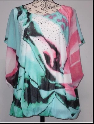 Tops abstractos coloridos Alfani talla XL multicolor para mujer  Foto 1 de 4