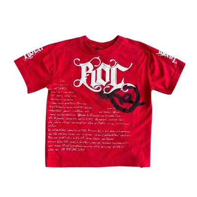 Camisa Rocawear Juvenil Grande Roja ROC Script Gráfico Camiseta Manga Corta Ropa de Calle Foto 1 de 4