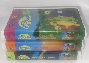 Teletubbies Clamshell VHS PBS Kinder Set Kinderreime Tanz Lieblingssachen - Bild 1 von 7