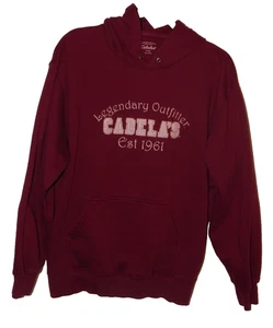 Felpa con cappuccio Cabelas donna taglia L logo pullover escursione caccia outdoor bordeaux - Foto 1 di 4