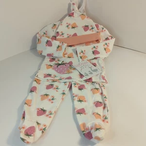 Duck Duck Goose Baby Girls 3–6 Months 3-Piece Outfit Set Hat Shirt Pants NWT - Picture 1 of 7