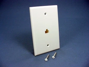 Leviton White LARGE Phone Jack Telephone Wall Plate 8-Position 8-Wire 40580-W - Picture 1 of 5